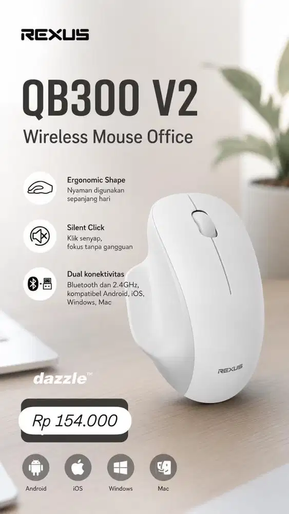 QB300 V2 Dual Mode Wireless Mouse Office
