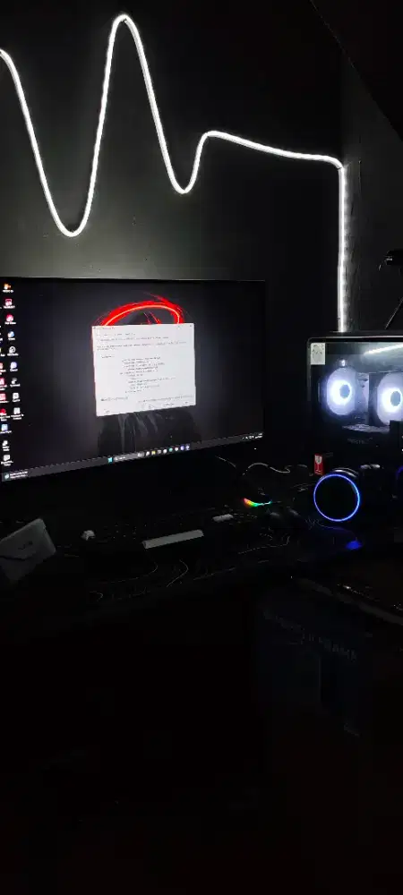 pc gaming streaming fullset meja+kursi