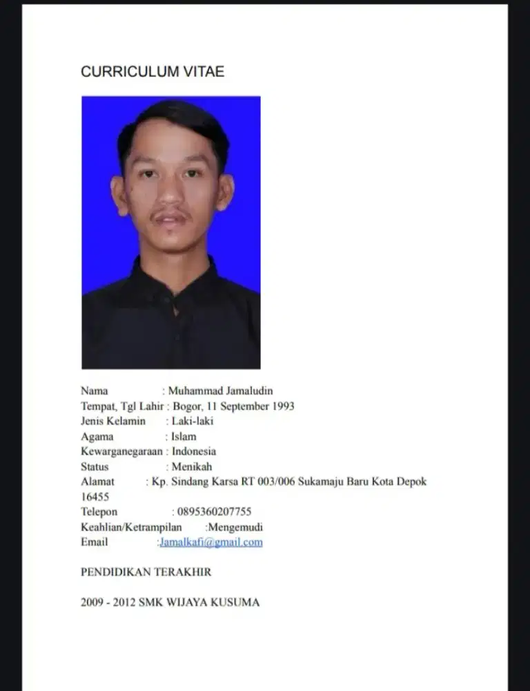Supir pribadi/logistik