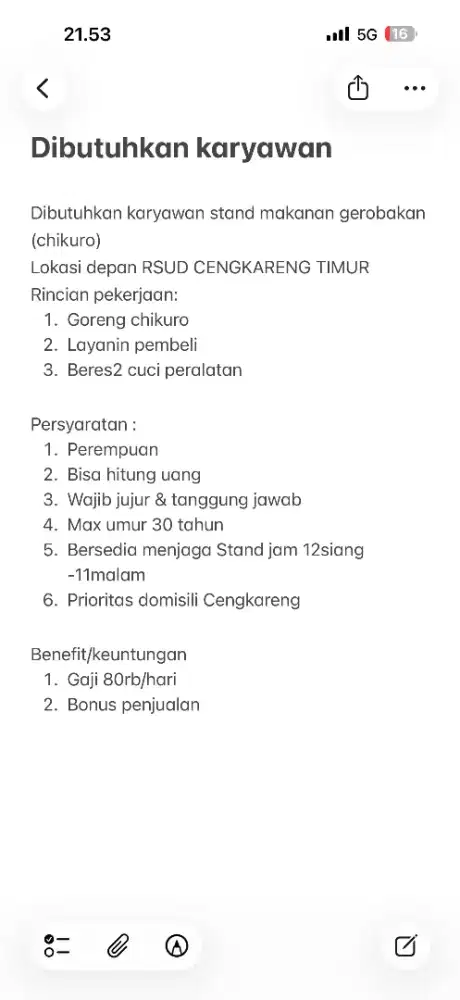 Lowongan kerja jaga gerobakan