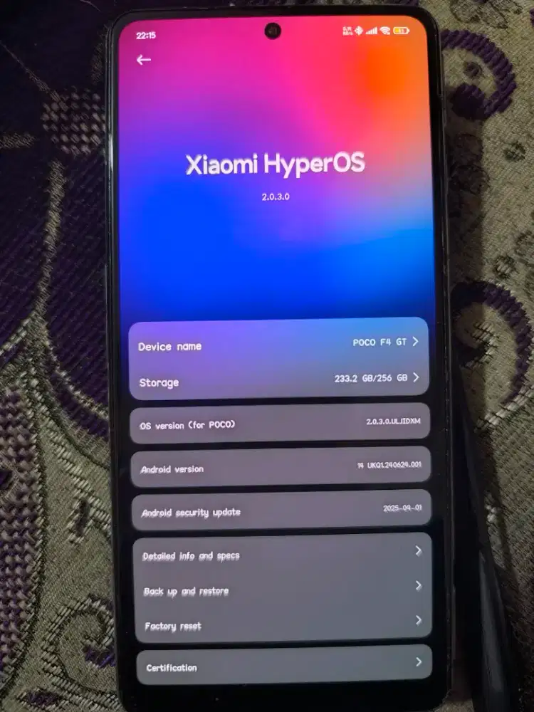 UNIT ONLY XIAOMI POCO F4 GT 12/256 GB SILVER