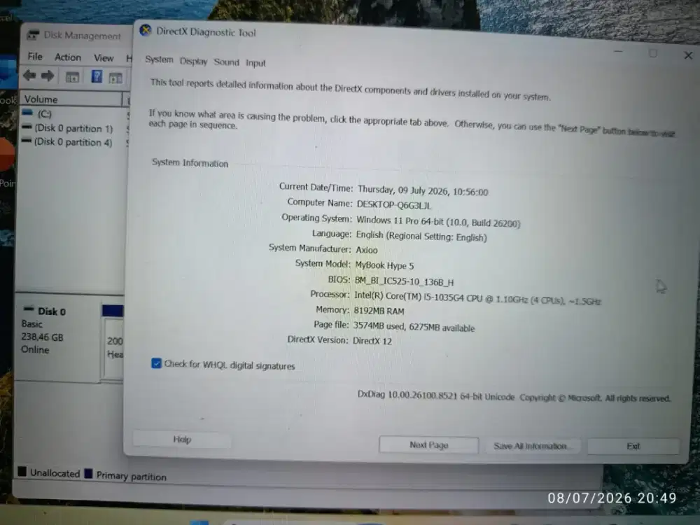 Laptop Axioo Mybook Hype 5