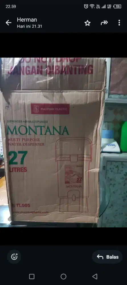 Dijual water dispenser 27L merk Montana