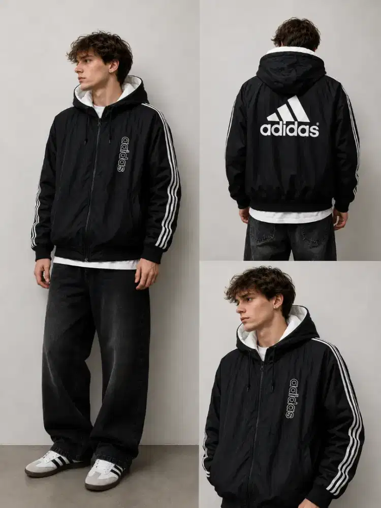 Adidas Vintage 90s Nilon Big Logo Model Boxy