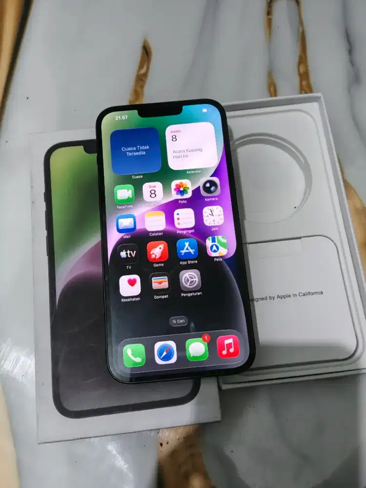 Iphone 14 plus 128gb fullset no minus bisa semua kartu