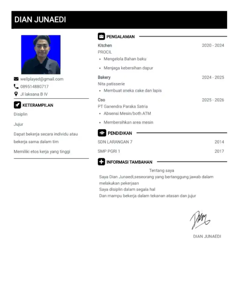 Info lowongan pekerjaan