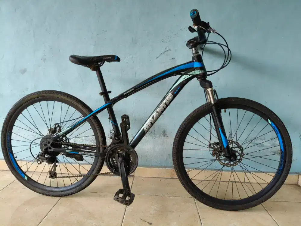 Sepeda MTB sepeda Gunung Atlantis AT-730 Hitam UK 26 Normal