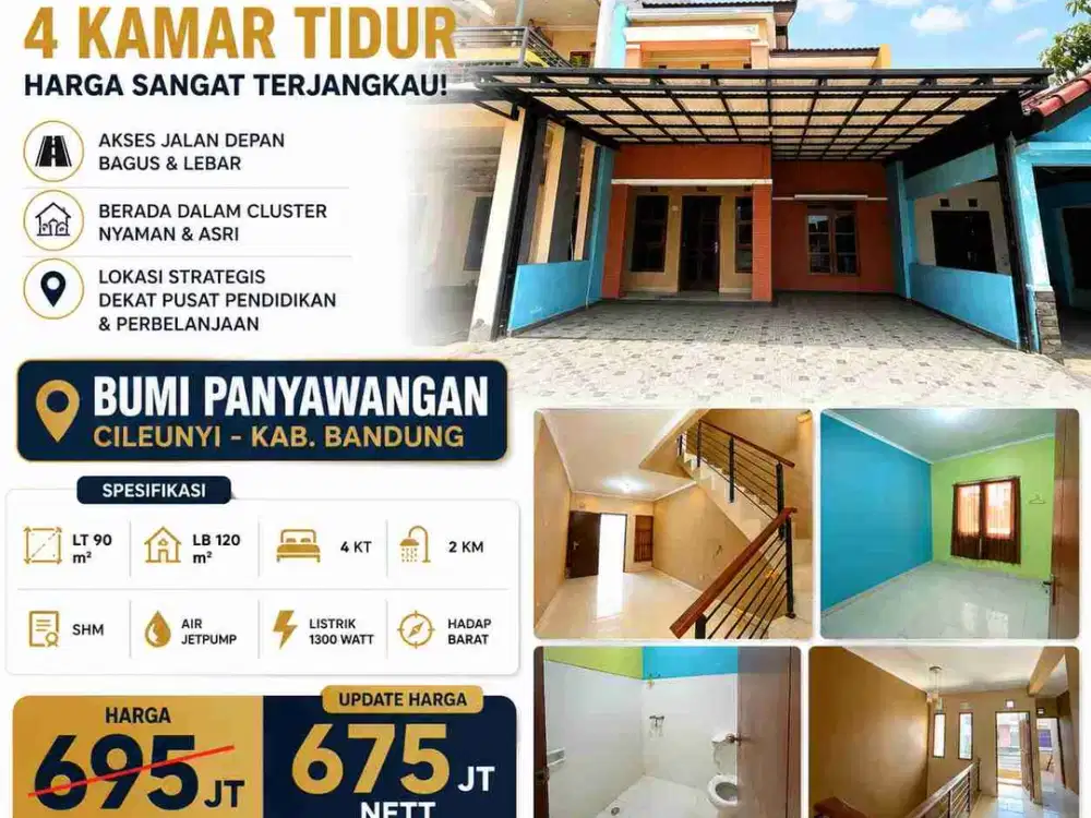 Rumah 2 lantai 600 Jutaan di Bumi Panyawangan Cileunyi, langka jarang ada!
