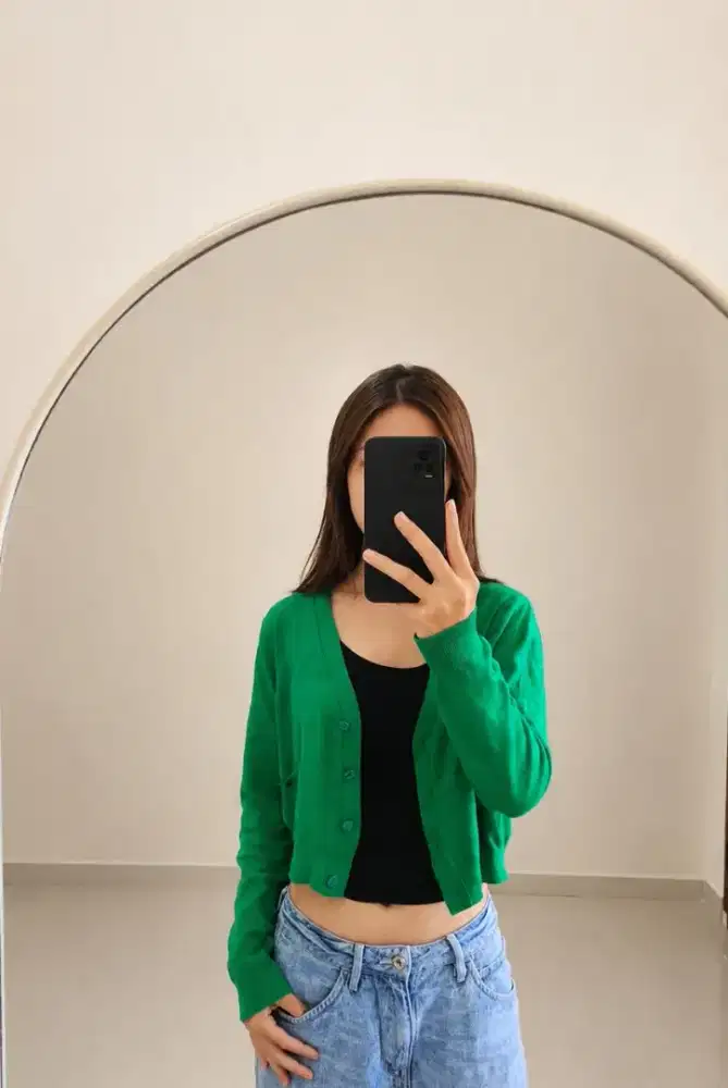 cardi crop bahan tebal
