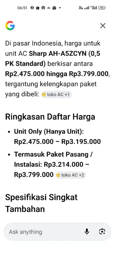 AC Sharp AH-A5ZCYN (0,5 PK Standard)
