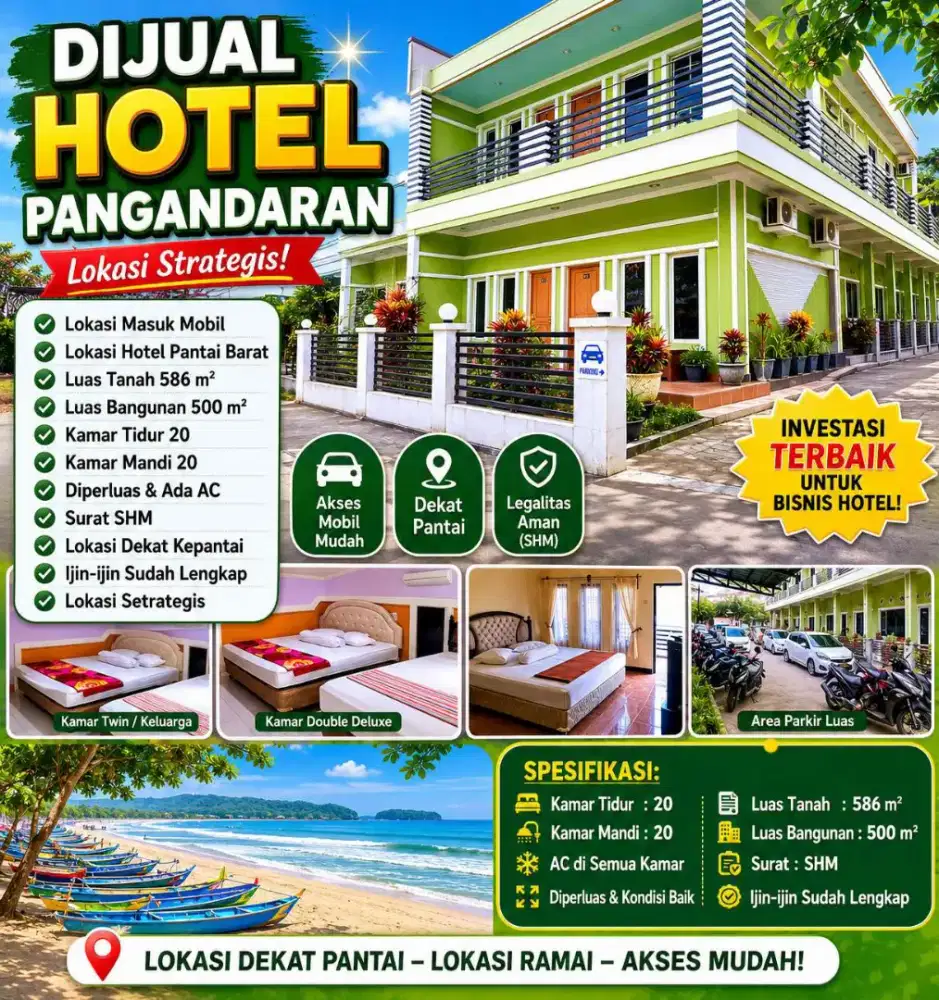 Hotel di jual cepat lokasi di pangandaran