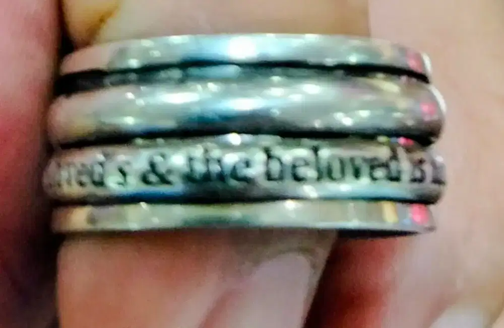 Cincin perak sterling 925 dengan ukiran Ibrani Ani LeDodi VeDodi Li