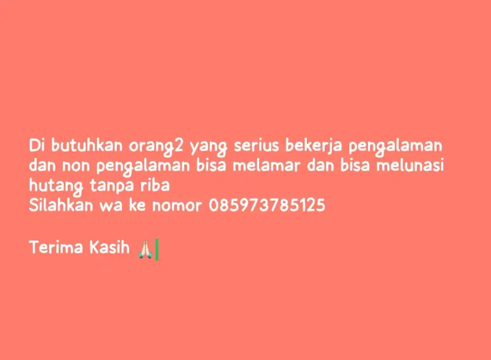 Lowongan Pekerjaan