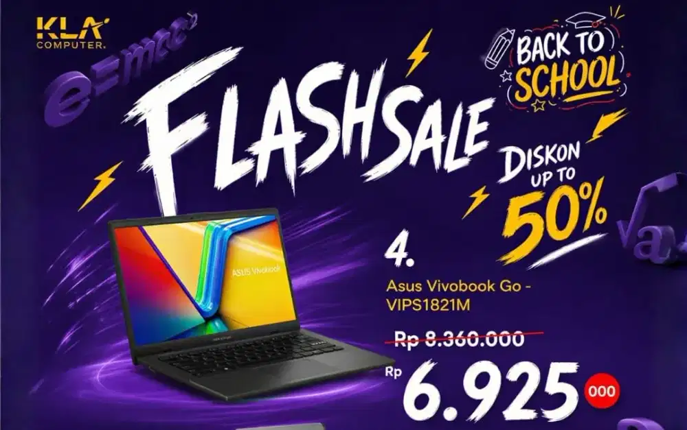 Flash Sale Asus Vivobook Go dan juga ada Promo Cicilan bunga 0% di KLA