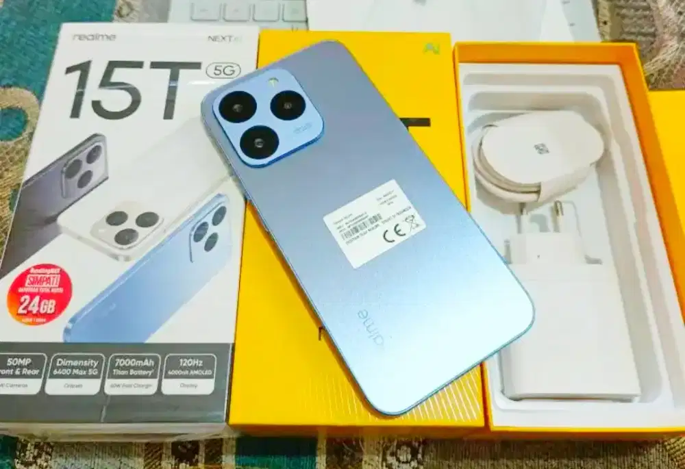 Realme 15T 5G baterai 7000mah ram 8/128 fullset