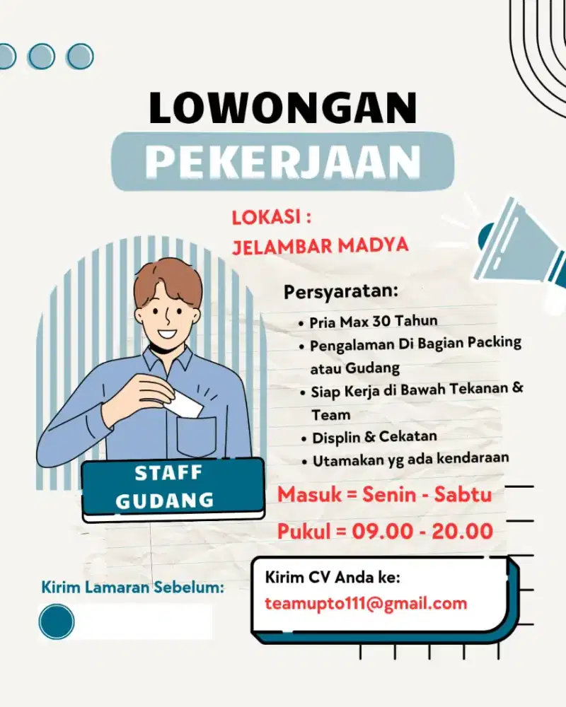 Lowongan admin online shop bagian cari barang