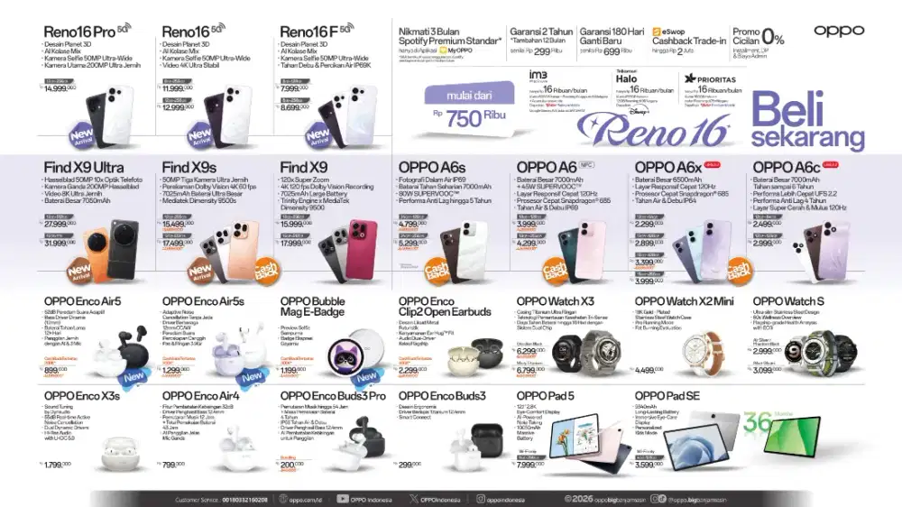 READY HP OPPO SEMUA TYPE BISA CICILAN KREDIT
