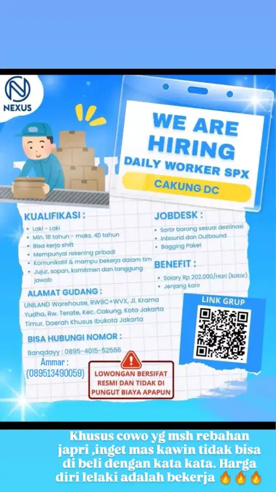 DAILY WORKER SHOPEE EXPRESS CAKUNG DC 1