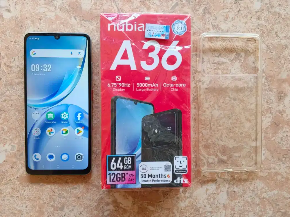 Nubia a36 4/64 fullset ori mulus