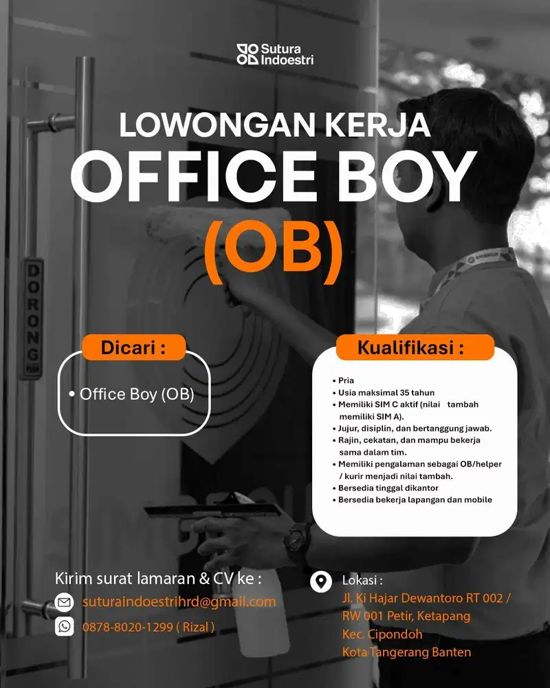 Dibutuhkan Cleaning Service Garment