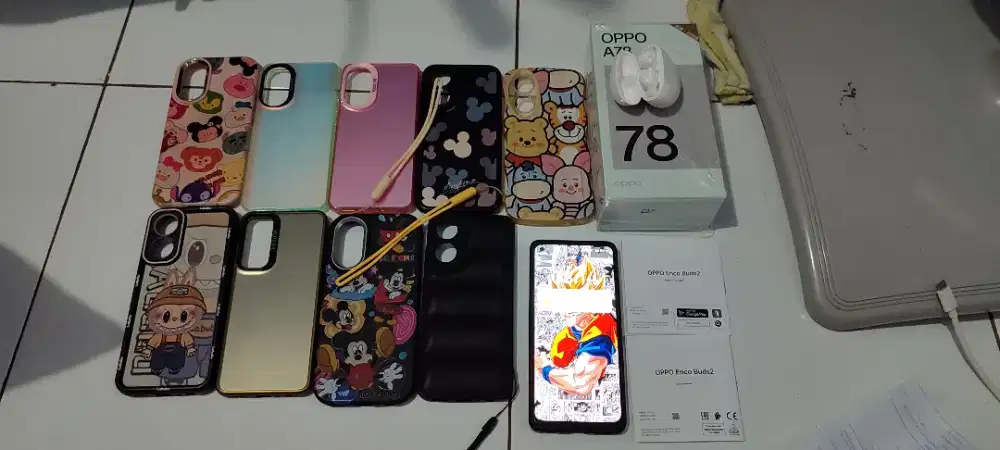 Oppo a 78 + earphone Bluetooth ENCO BUDS 2+temperglas ceramic anti spy