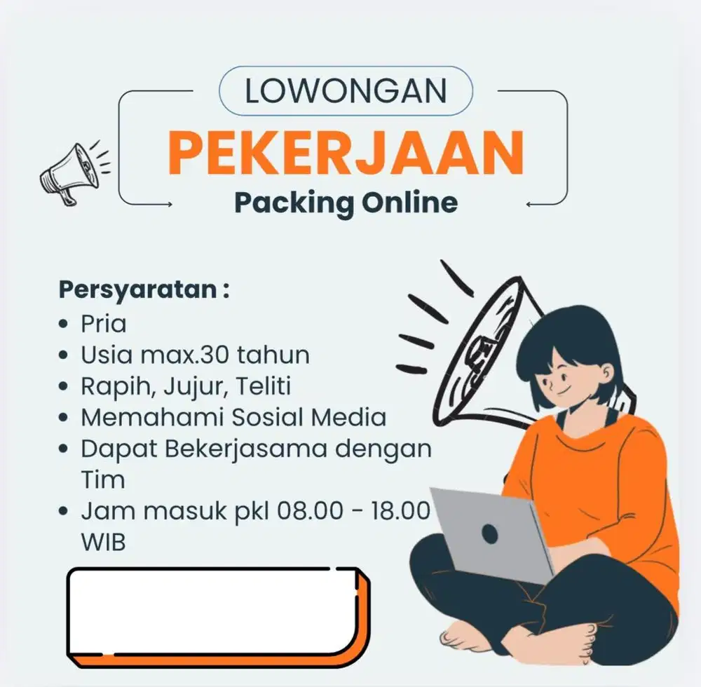 DI CARI PEKERJA PACKING ONLINE