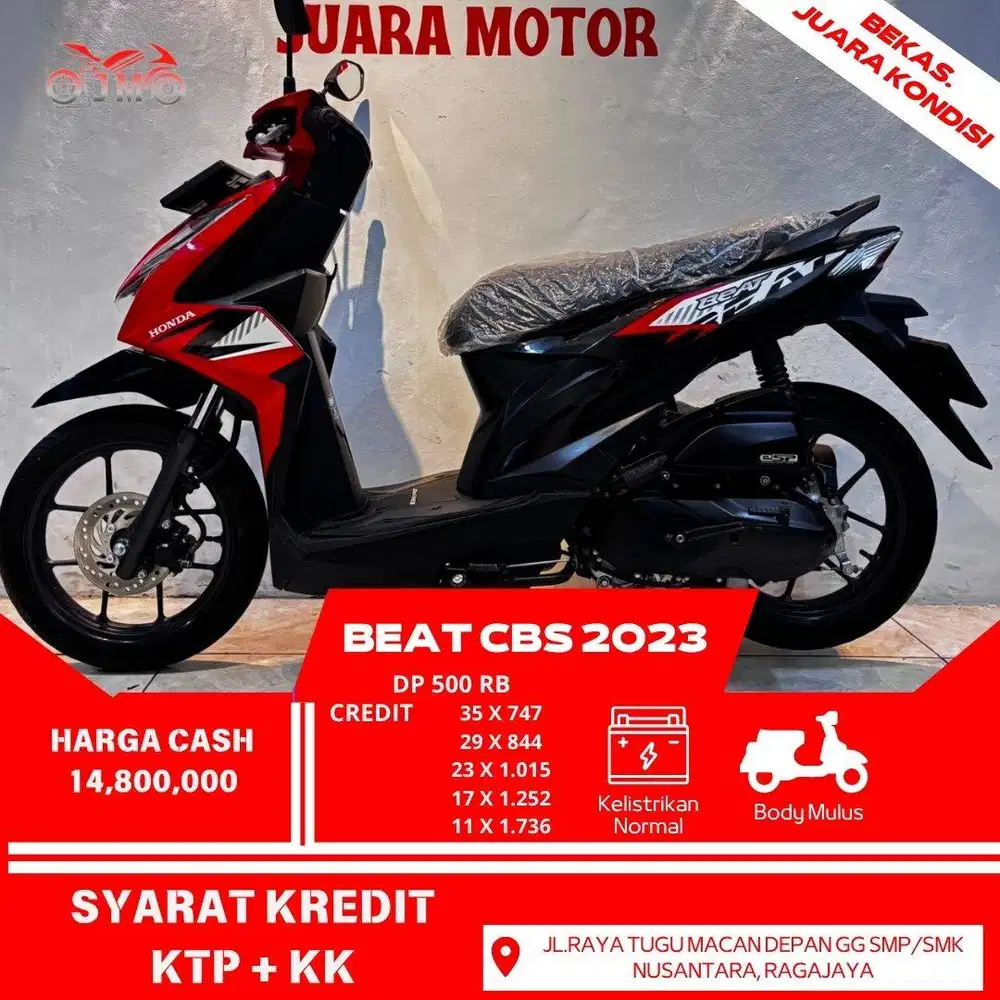 BEAT CBS 2023 KONDISI SIAP PAKAI PAJAK PANJANG CREDIT DP RINGAN