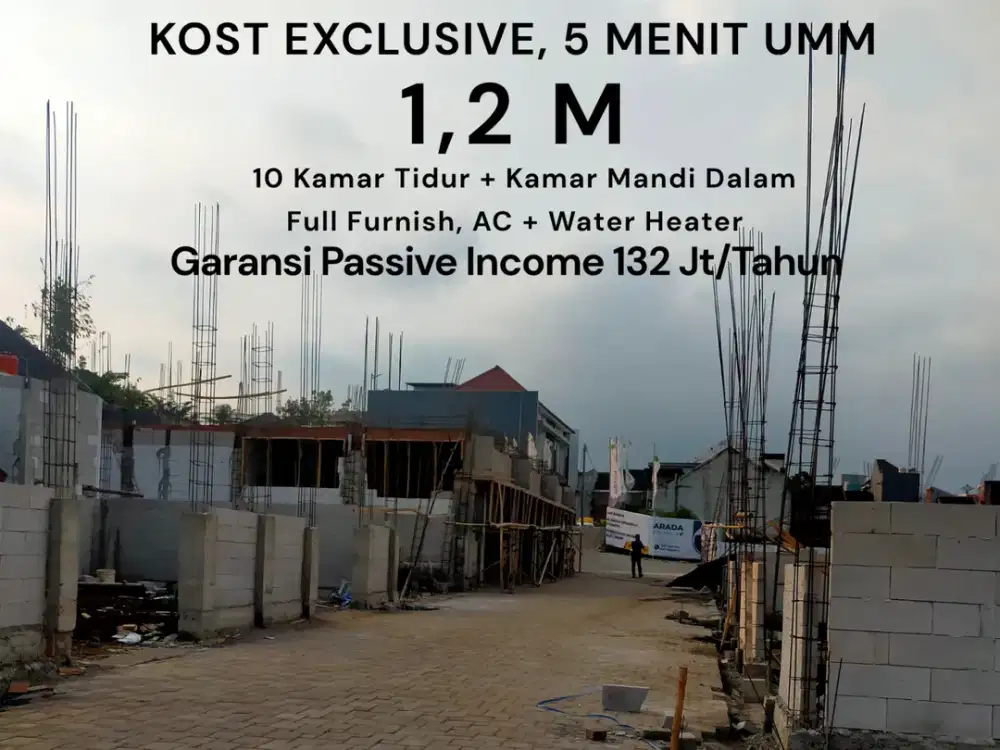 Jual Kos Malang Passive Income Ratusan Juta Setahun 5 Menit Kampus UMM Malang Lebar Jalan 6 Meter