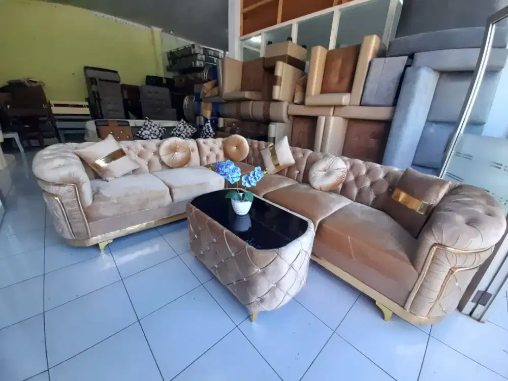 Sofa turki sudut cokelat