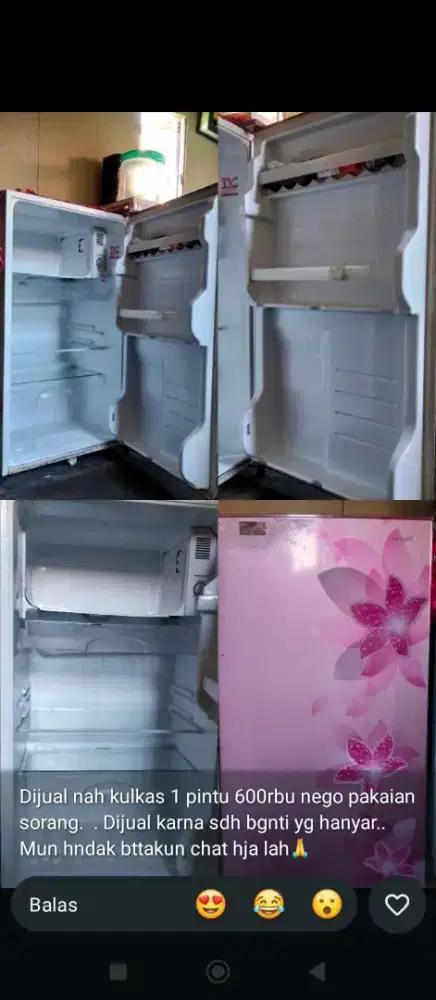 Di jual kulkas merk Sharp 1 pintu