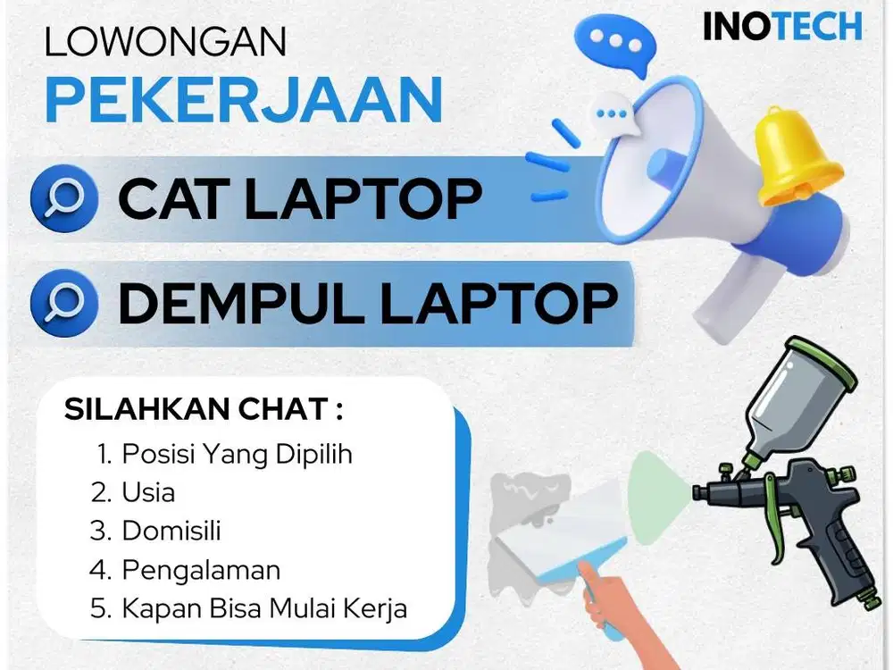 LOWONGAN Dempul & Cat LAPTOP - Lippo Karawaci, Kelapa Dua