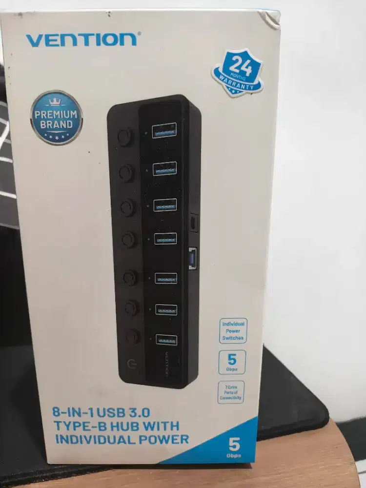 Vention Hub 8in1 3.0 With Individual Power Switches Led & DC 5.5 mm