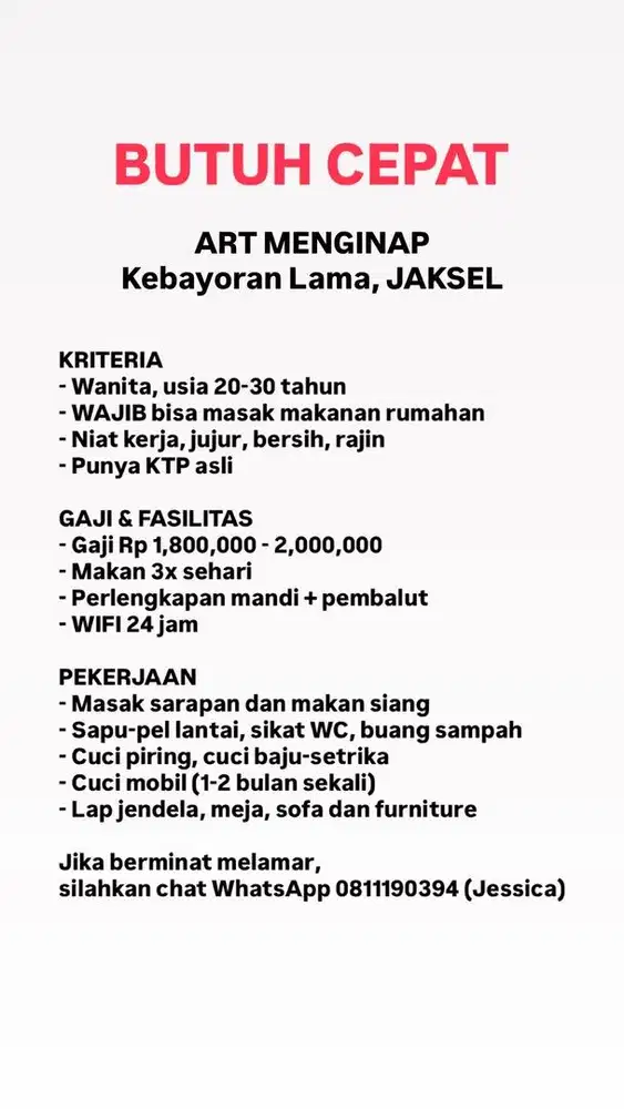 DICARI ART MENGINAP - JAKSEL