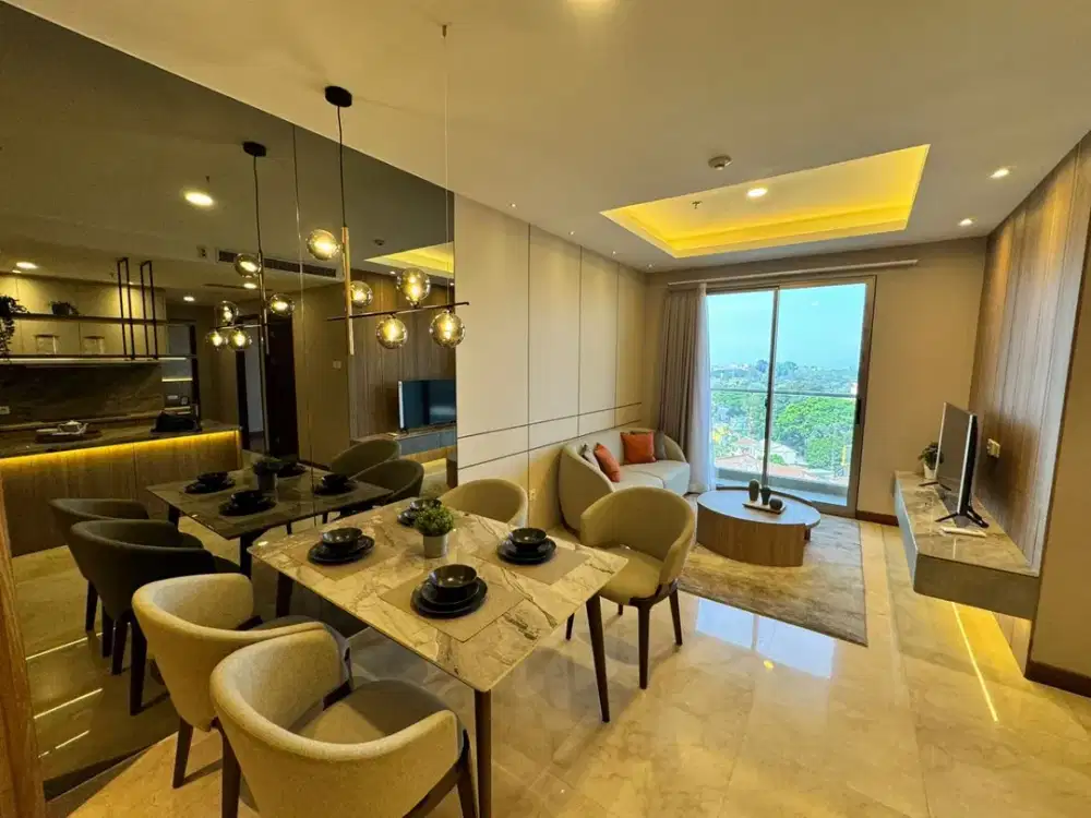 Y. DIJUAL APARTEMEN 3BR FURNISH HEGARMANAH RESIDENCE BANDUNG TOWER A EMERALD