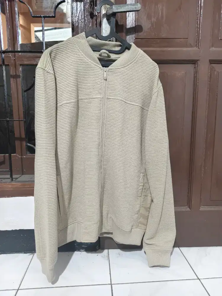 Cole Knit Ottoman Comb Jacket Pria Khaki Ukuran XL