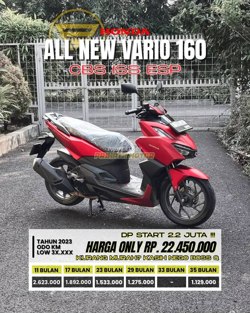 CREDIT DP MULAI 2.2 JUTAA VARIO 160 CBS 2023 !!!