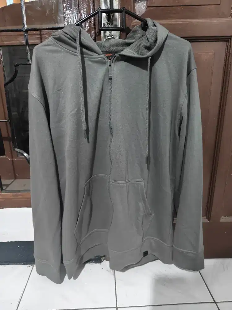 Nevada French Terry Hoodie Taupe Gray Pria Ukuran XL