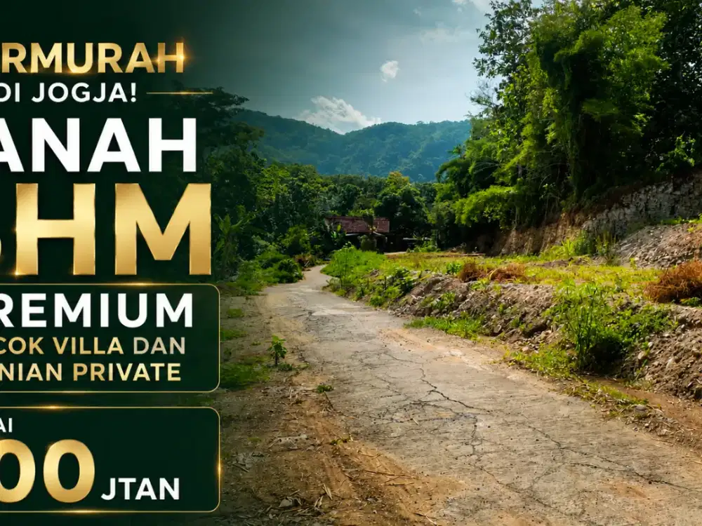 Termurah di Jogja! Tanah SHM View Perbukitan Cocok untuk Villa dan Hunian