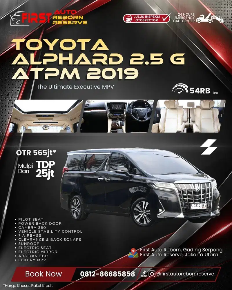 (TDP25jtan) Alphard 2.5 G ATPM 2019