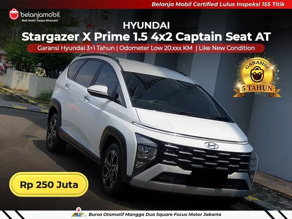 [ GARANSI 5TH ] Hyundai Stargazer X Prime 1.5 Captain Seat 2025/2026