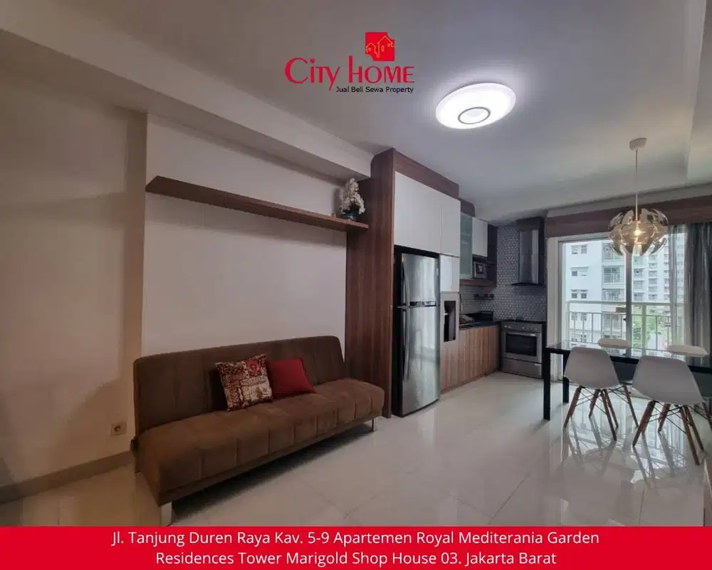 Sewa Apartemen 3 BR Furnished di Mediterania Garden Residences 2