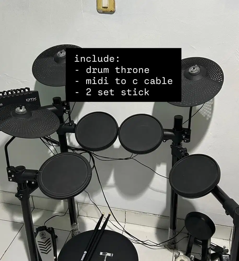 Yamaha DTX452K Drum Elektrik - Lengkap (Stick, Kursi, Midi to C)