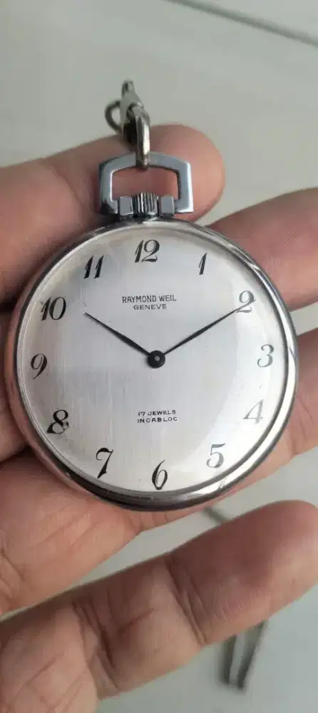 Vintage RAYMOND WEIL Geneve Breguet Numeral Linen Dial 1976 ORIGINAL