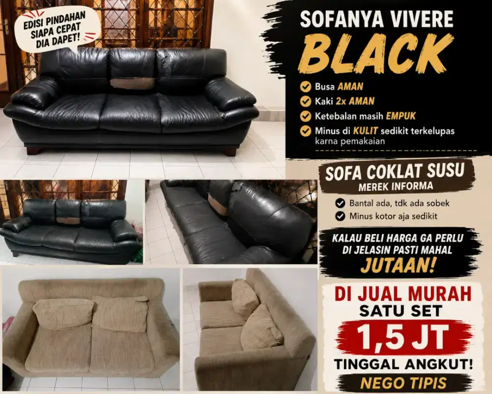 Sofa bermerek harga murah siap pakai