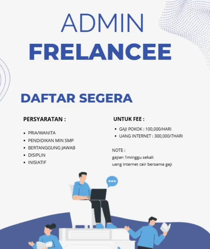 ADMIN FRELANCEE MINGGUAN