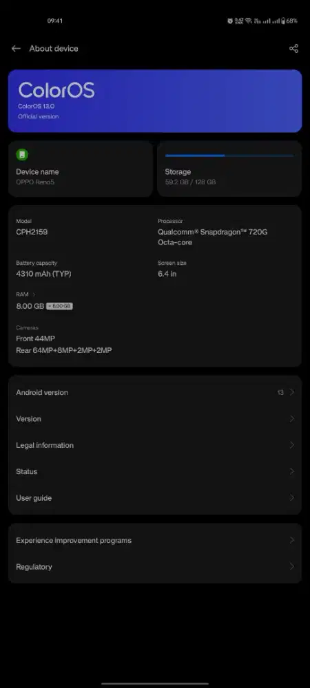 oppo reno 5 jual / tt