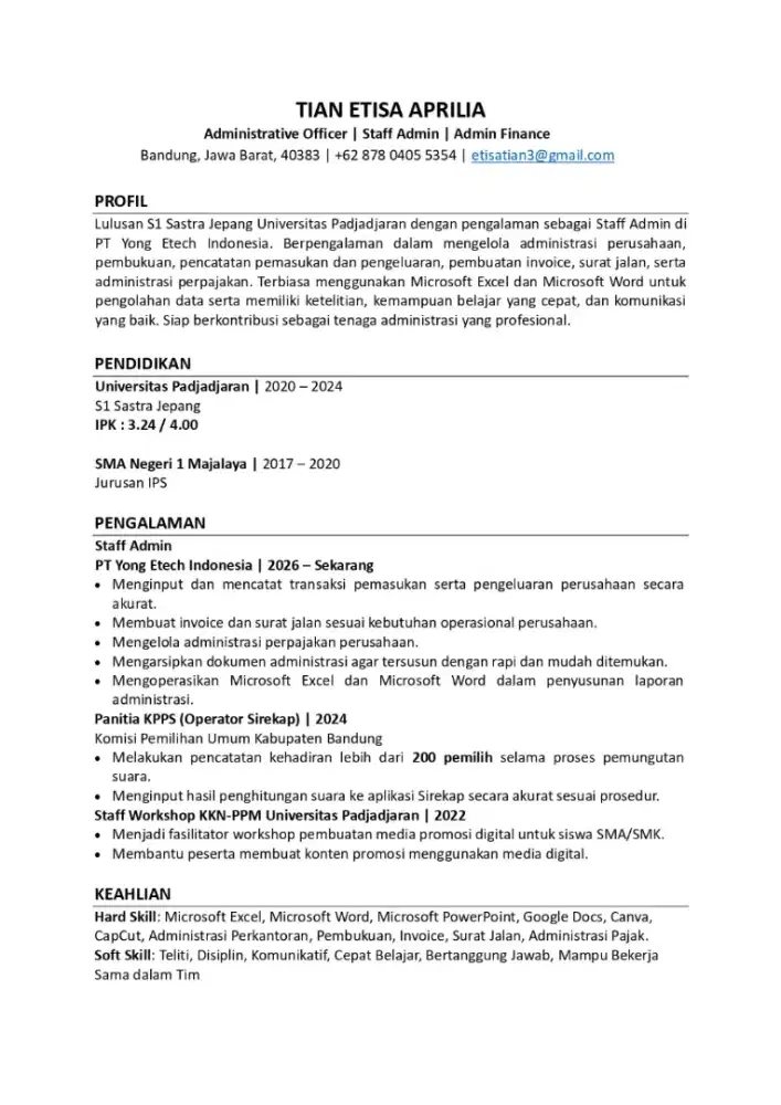 Mencari Pekerjaan Staff Administrasi
