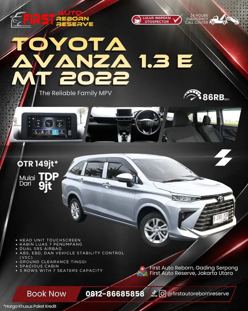 (TDP9jt) Toyota Avanza 1.3 E MT 2022