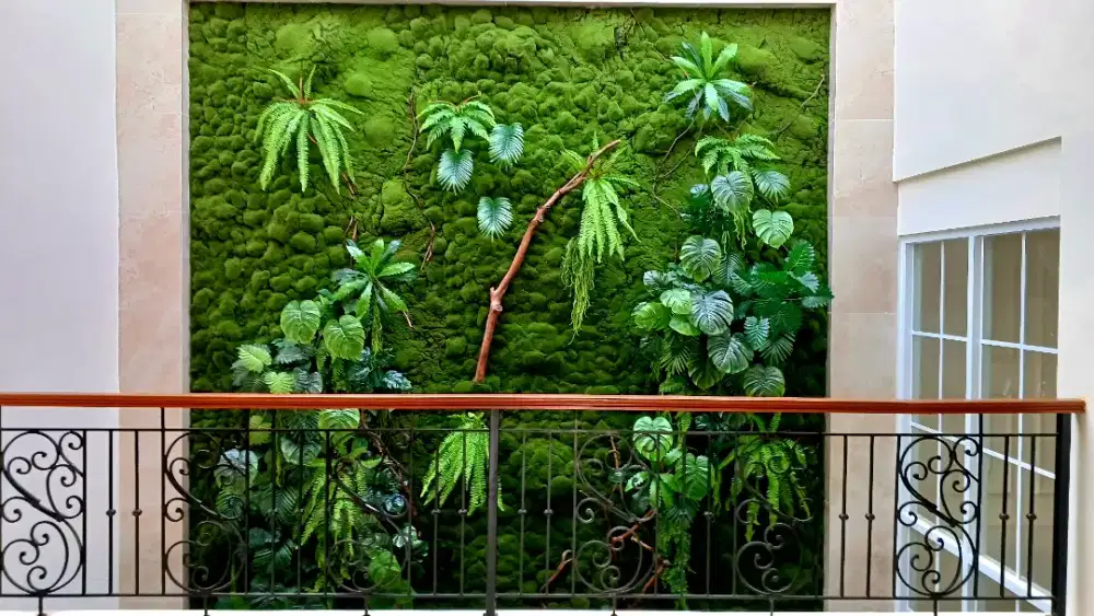 Taman Vertical Mooswall Lumut Bahan Sintetis