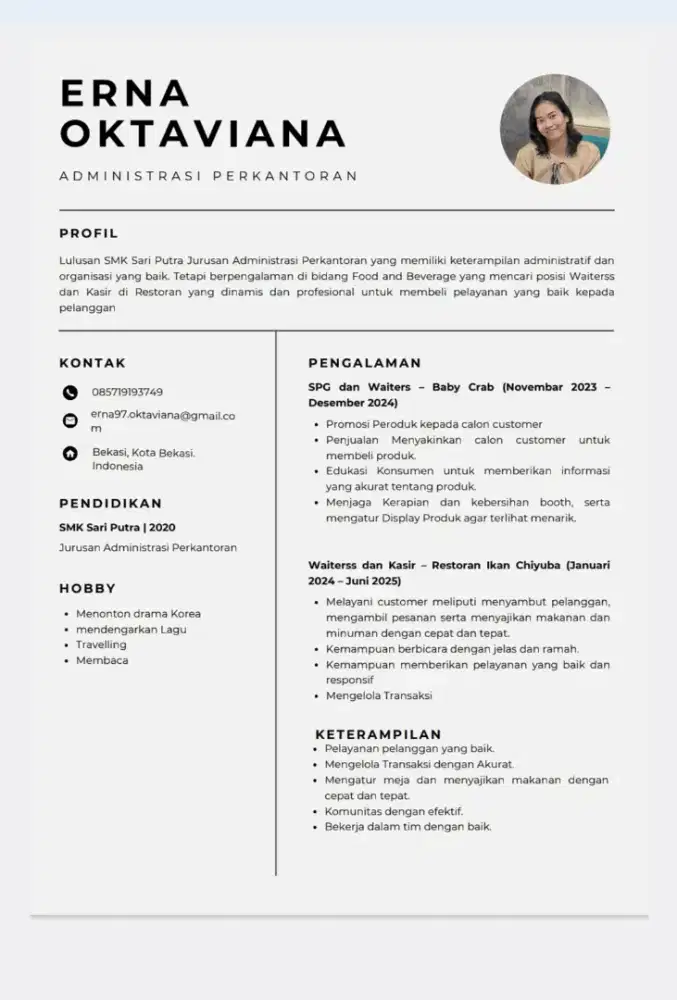 Saya butuh kerjaan
